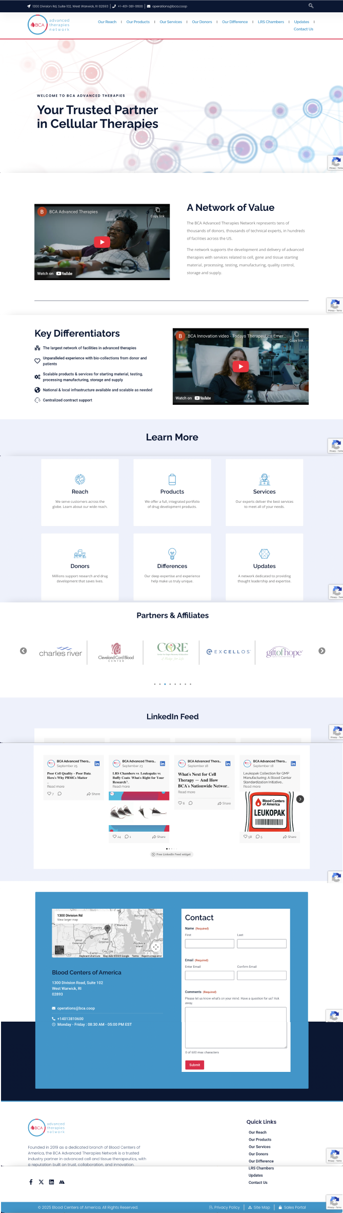 BCA homepage before SEO optimization