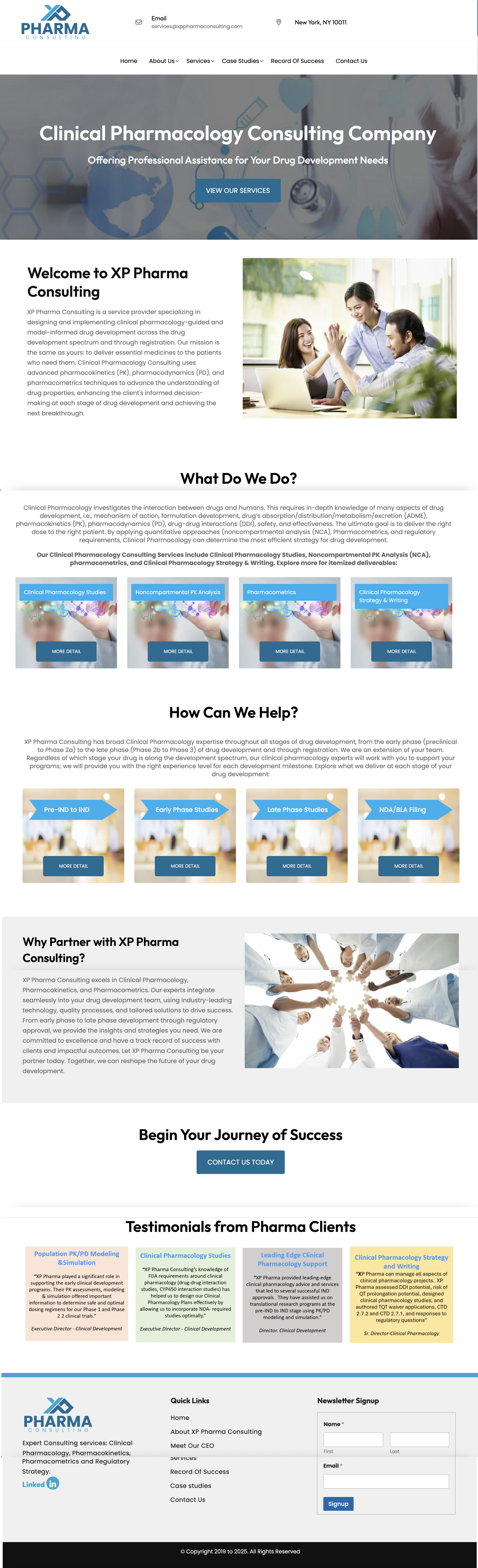 XP Pharma homepage before SEO optimization